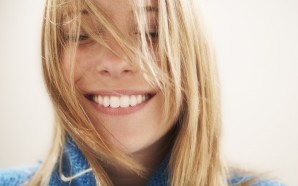 Young woman, eyes closed portrait